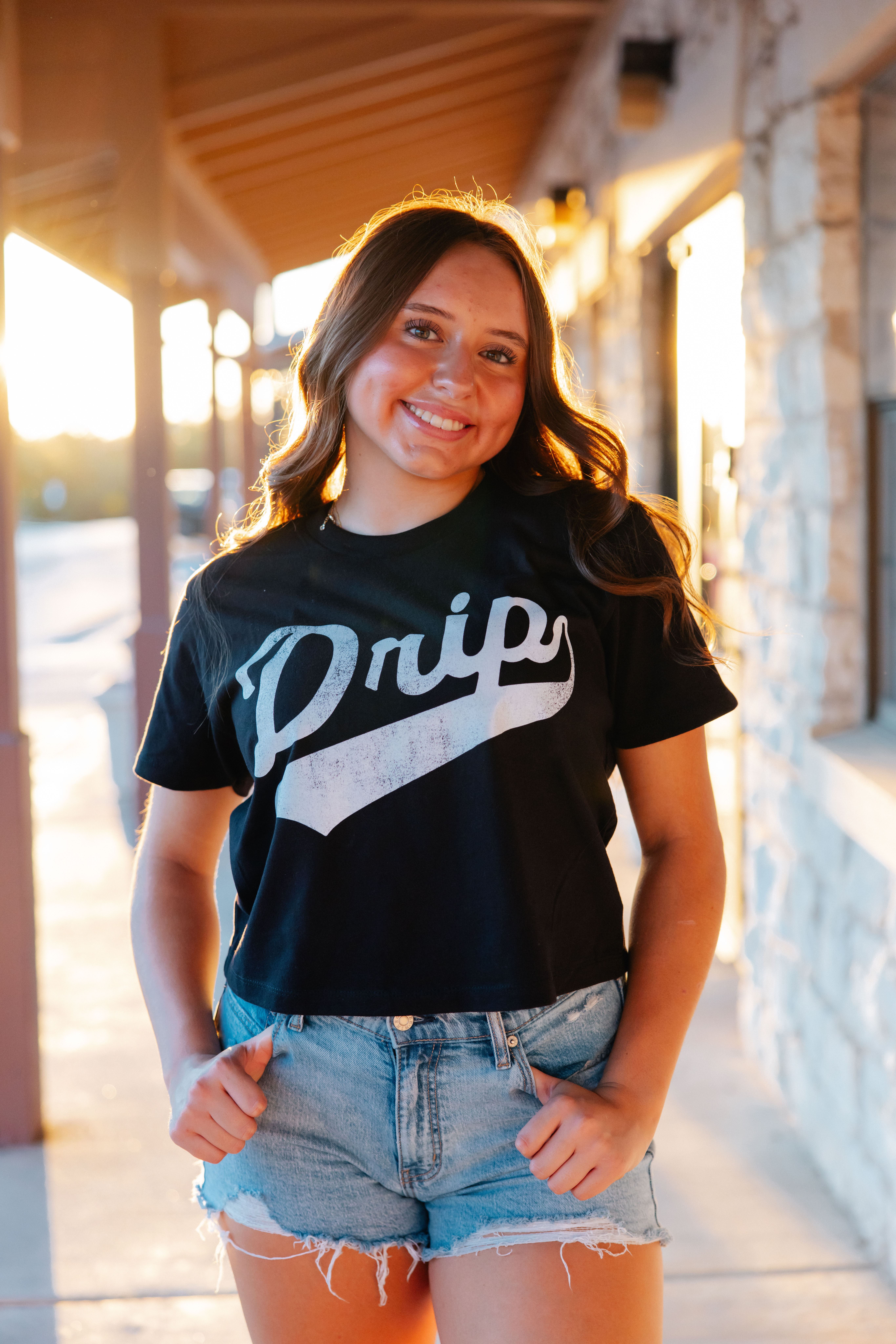 Drip Cropped Tee - Black | Drip Spirit